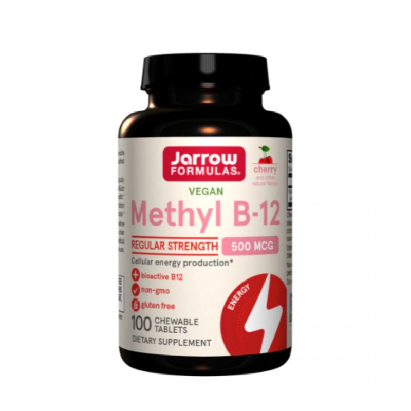 Jarrow Formulas Methyl B-12 500 - Витамин B12, Вкус Череша, Разфасовка 100 Chew tabs