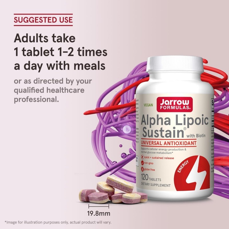 Jarrow Formulas Alpha Lipoic Sustain + Biotin - Алфа Липоева Киселина + Биотин, Разфасовка 120 tabs