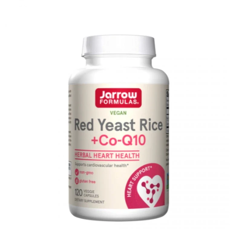 Jarrow Formulas Red Yeast Rice 1200mg + CoQ10 100mg - Мая от Червен Ориз + Коензим Q10, Разфасовка 120 caps