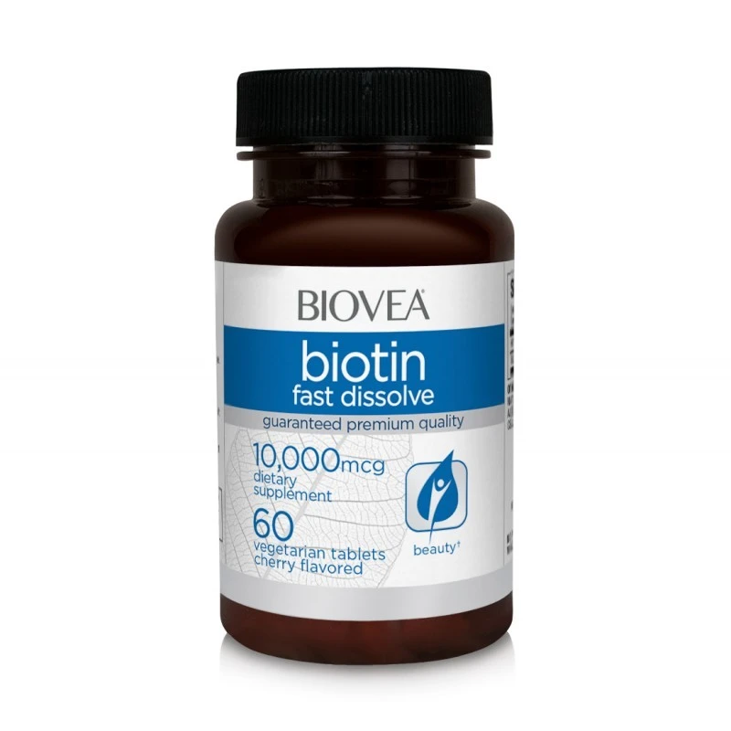 Biovea Biotin 10 000 - Биотин, Вкус Череша, Разфасовка 60 tabs