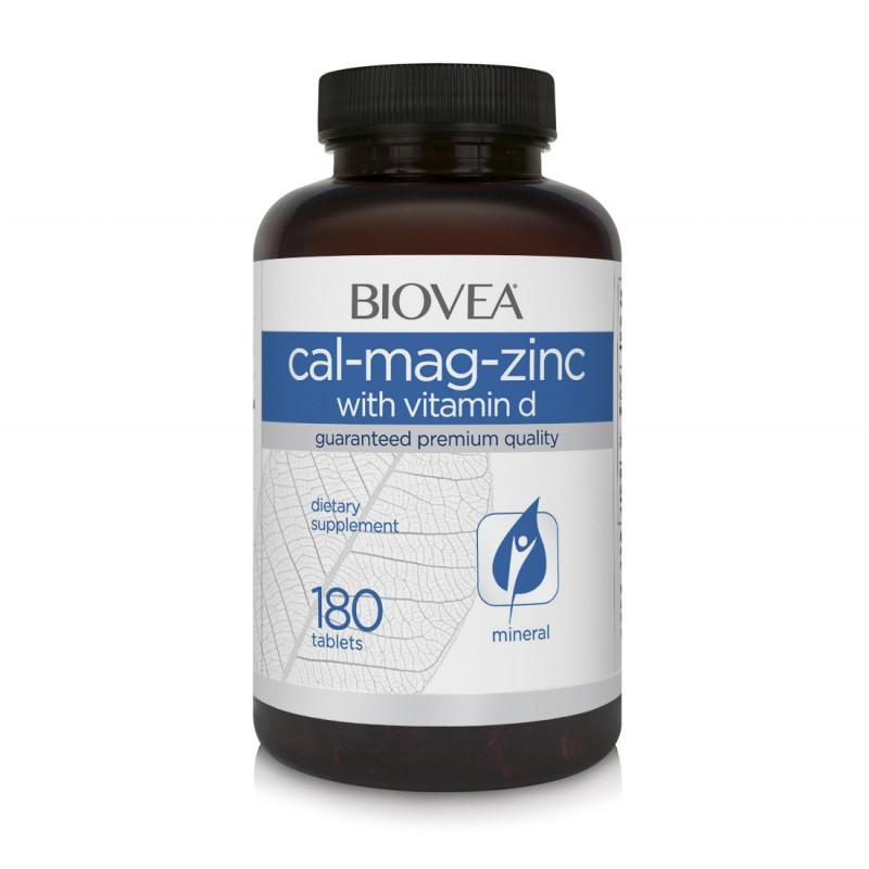 Biovea Cal-Mag-Zinc + Vitamin D - Калций + Магнезий + Цинк + Витамин D, Разфасовка 180 tabs