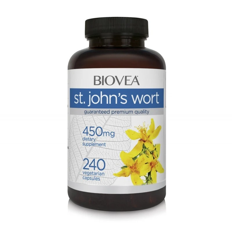 Biovea St. John`s Wort 450mg - Жълт Кантарион, Разфасовка 240 caps