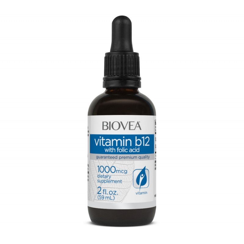Biovea Vitamin B12 with Folic Acid Drops - Витамин B12 + Фолиева Киселина, Разфасовка 59ml