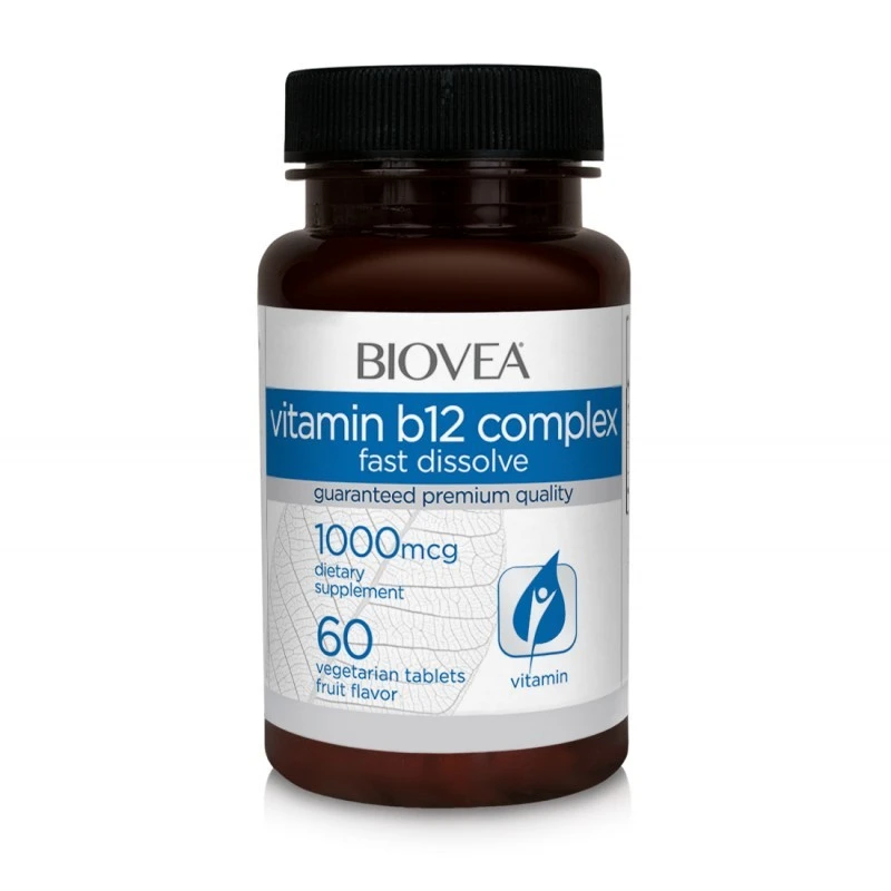 Biovea Vitamin B12 Complex Fast Dissolve - Витамин B12, Вкус Плодове, Разфасовка 60 tabs