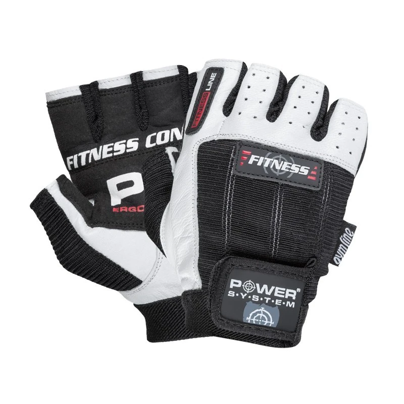 Power System Weightlifting Gloves - White - Black - Фитнес Ръкавици, Цвят Черно-бял, Размер М