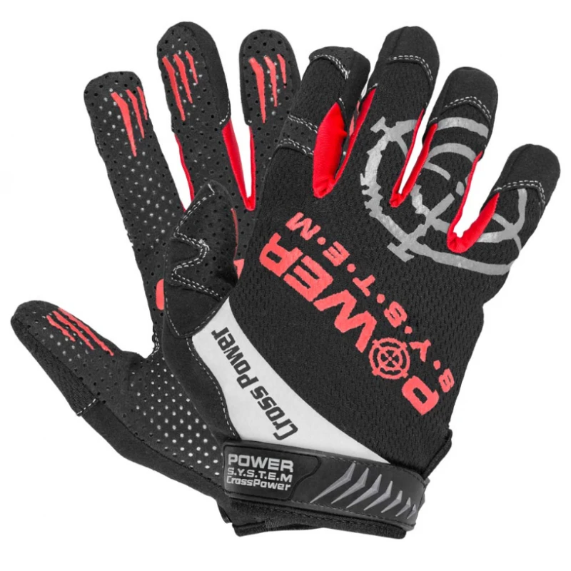 Power System Gloves Cross Power - Black-Red - Кросфит Ръкавици, Цвят Черен - Червен, Размер L