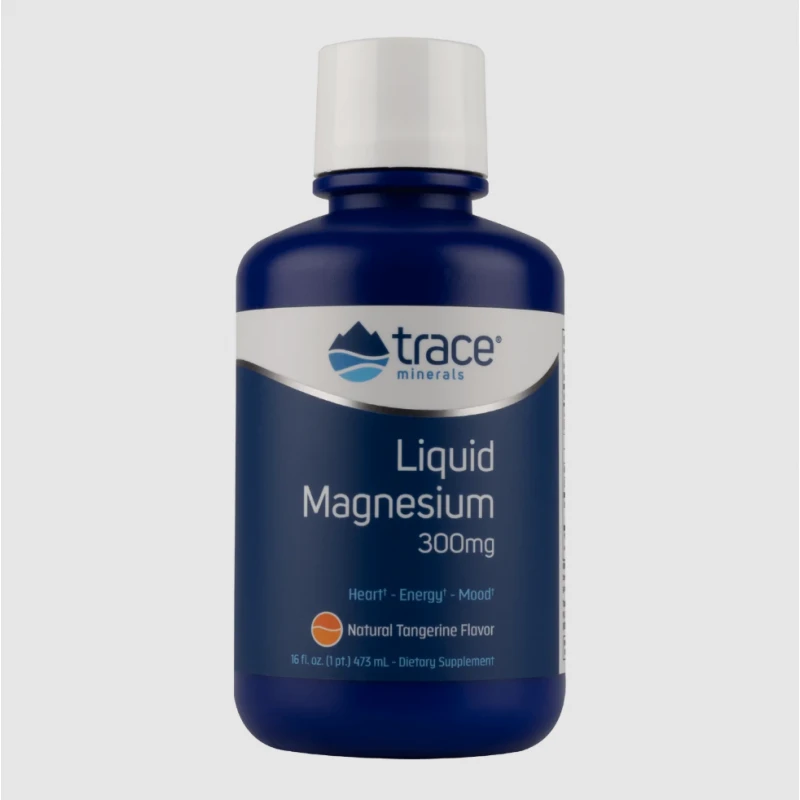 Trace Minerals Liquid Magnesium 300mg - Течен Магнезий, Вкус мандарина, Разфасовка 473ml