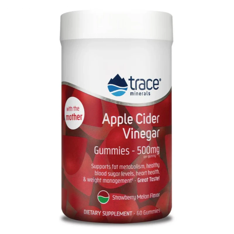 Trace Minerals Apple Cider Vinegar Gummies 500mg - Ябълков Оцет, Разфасовка 60 gummies