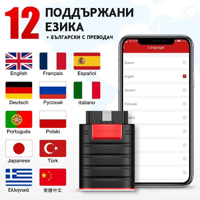 Уред за автомобилна диагностика модел Ediag на български