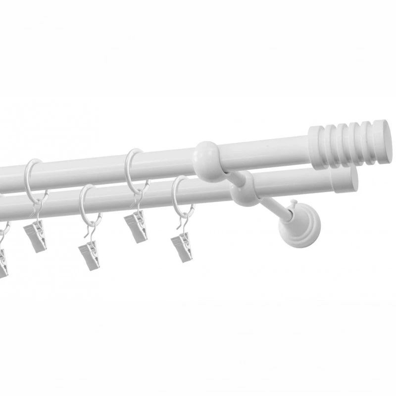 Двоен корниз Sunpro Порто Ø19 мм, бял, 200 см