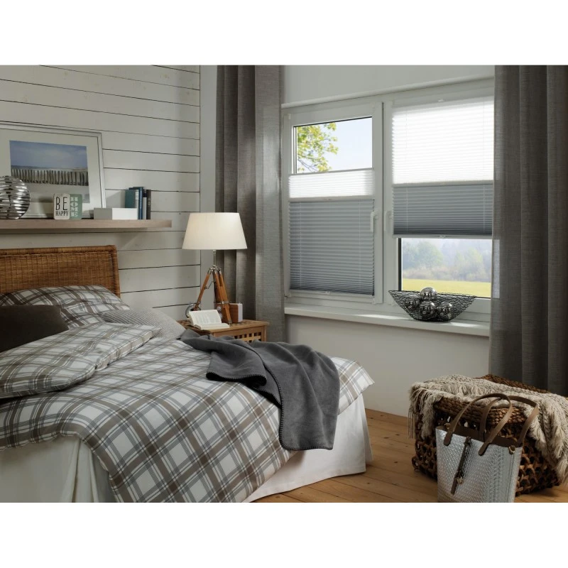 Щора плисе дуо Sunpro 57x150 см, бял