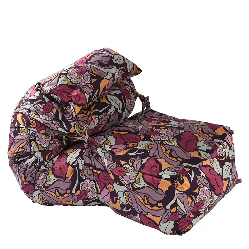 Комплект  пуф легло и декоративна възглавница  500л. Yoga XL - Flower Power  Перящ се калъф