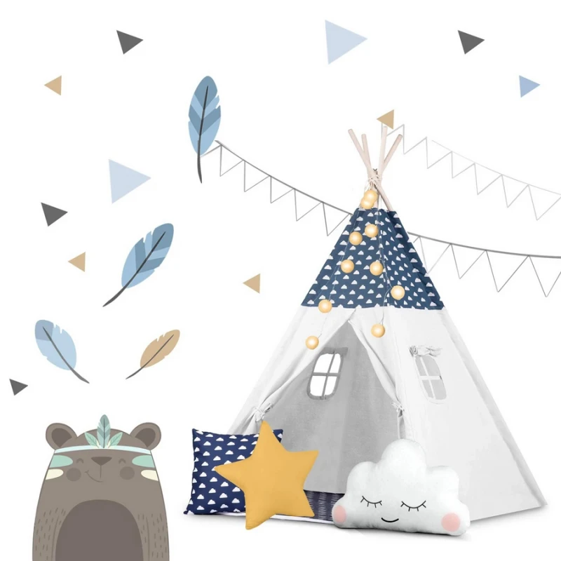 Палатка за игра Nukido, Тъмносиньо с облачета