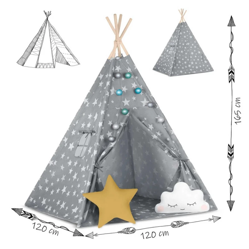Детска палатка за игра в сиво, Nukido