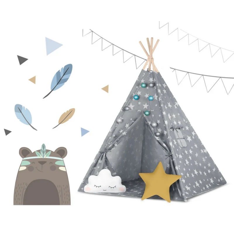 Детска палатка за игра в сиво, Nukido