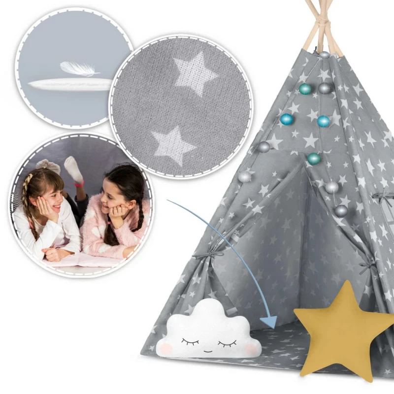 Детска палатка за игра в сиво, Nukido