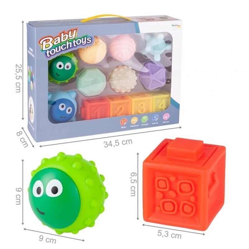 Бебешки сензорен комплект MalPlay, 12 части