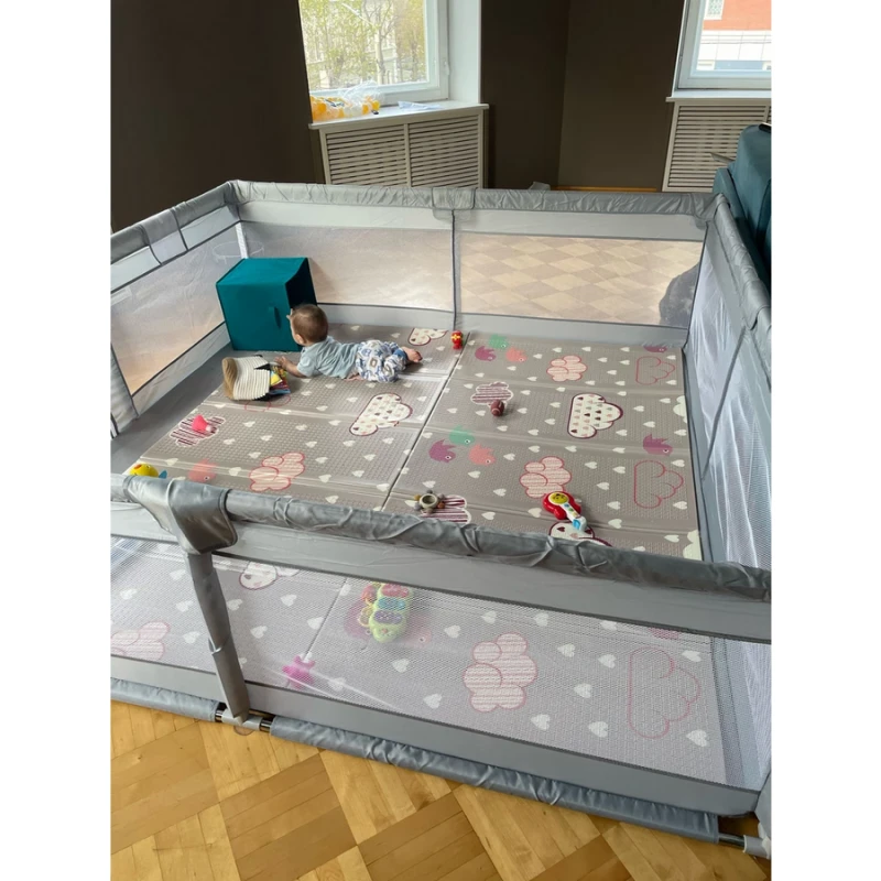 Детска Кошара За Игра JANSHOP, 200 х 200 см, Сива