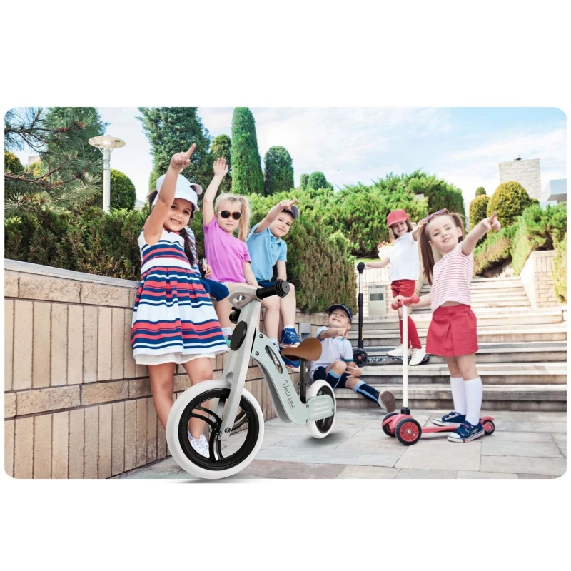 Дървено колело за баланс в светлосин цвят, Ricokids