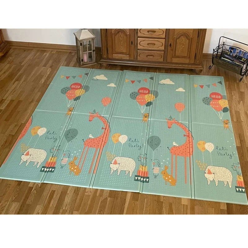 Килим за игра Ricokids, Жирафче с балони, Слонче, 180 х 200