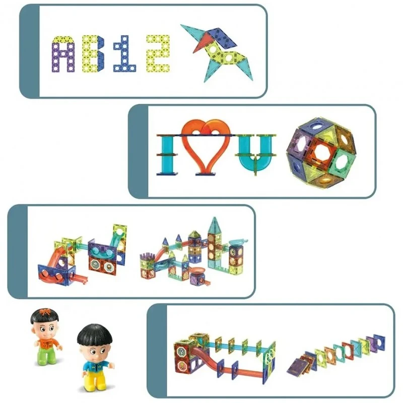 Магнитен конструктор MalPlay Писта със светещи топчета