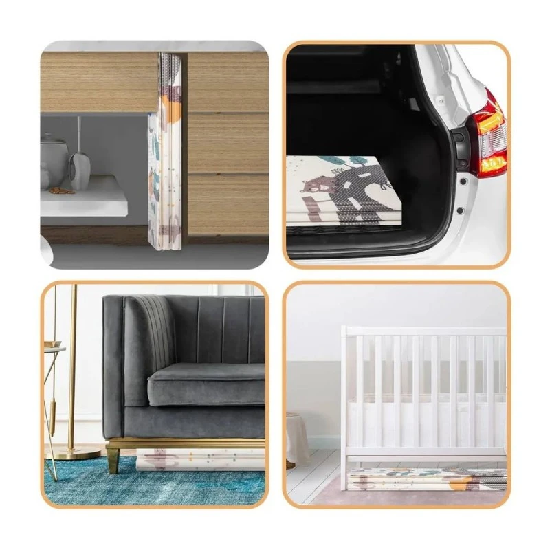 Детски килим за игра NUKIDO - Сафари /Синя гора - 180 х 200 х 1