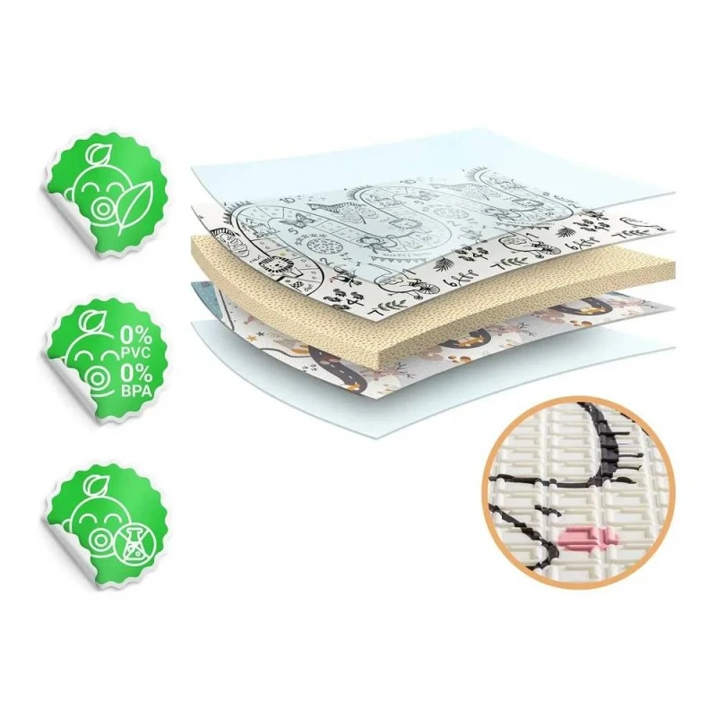 Детски килим за игра NUKIDO - Сафари /Синя гора - 180 х 200 х 1