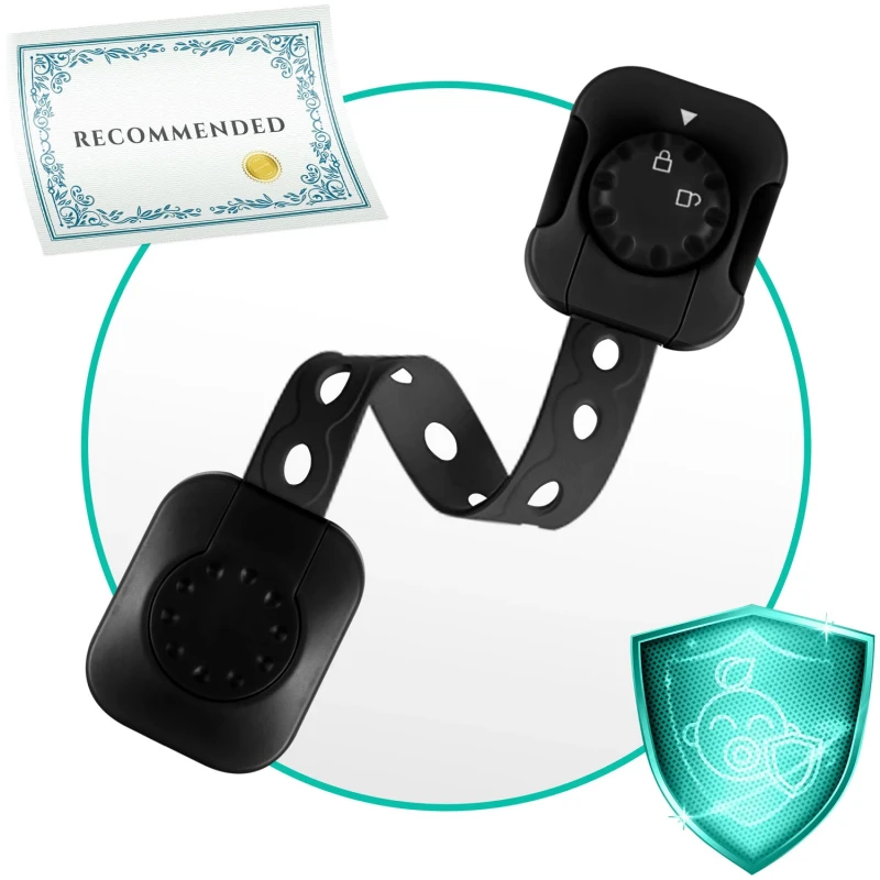 Комплект 6 броя предпазители за шкафове, 21.8 cm, Черен, Ricokids