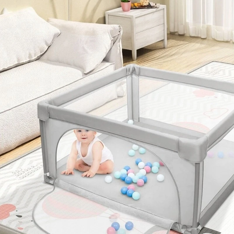 Детска Кошара За Игра JANSHOP, 120 х 120 см, Сива