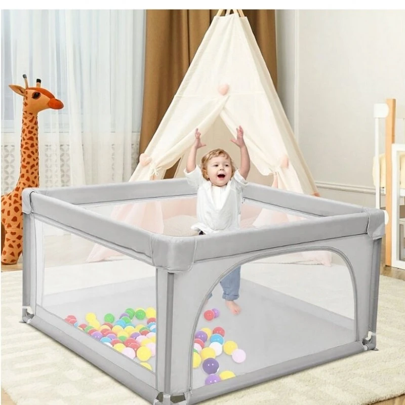 Детска Кошара За Игра JANSHOP, 120 х 120 см, Сива