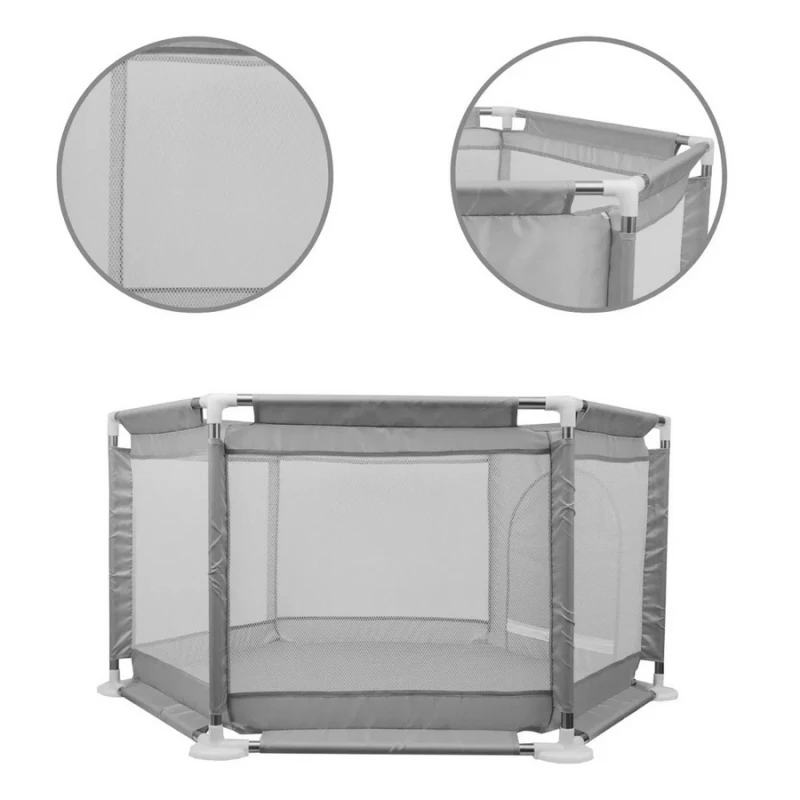 Детска Кошара За Игра JANSHOP, 125 х 110 х 64 см, Сив цвят