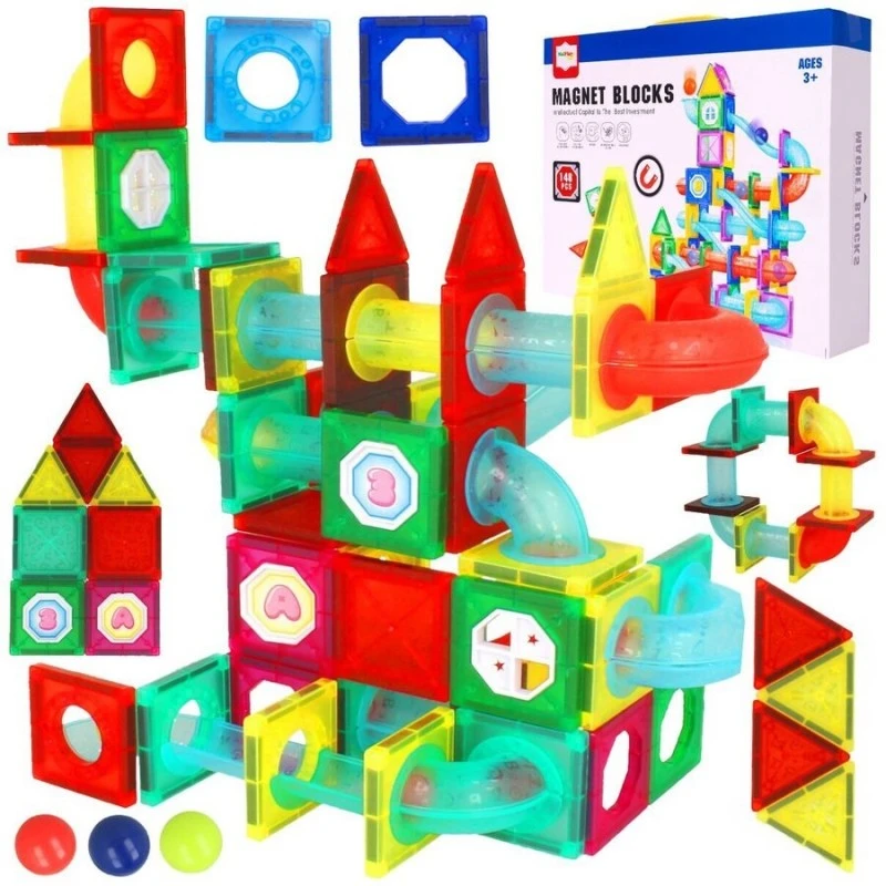 Магнитен конструктор MalPlay Magnet Blocks, 148 части