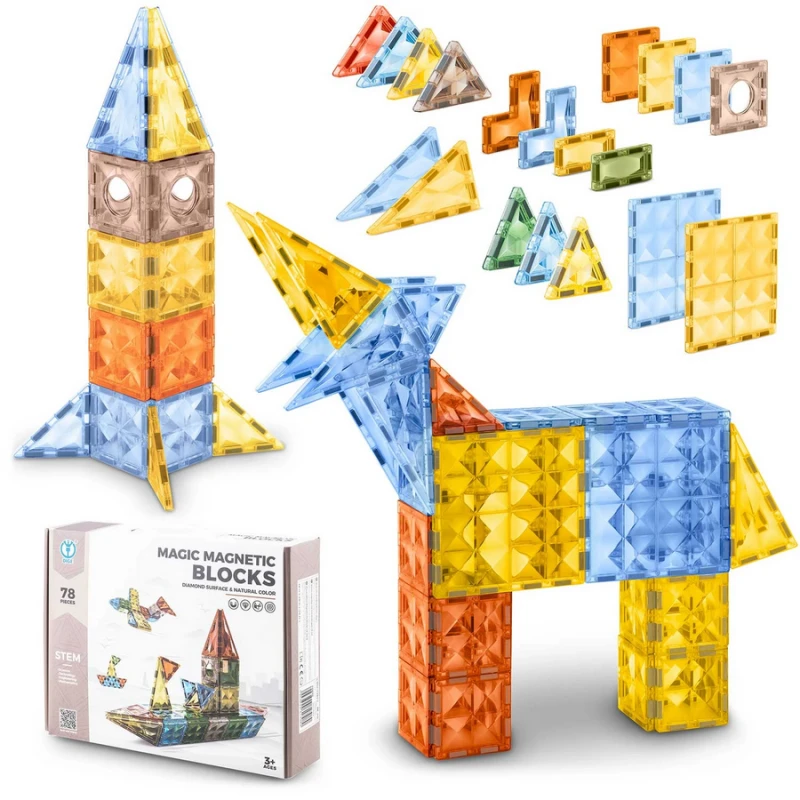 Магнитен конструктор Nukido Magic Blocks, 78 части