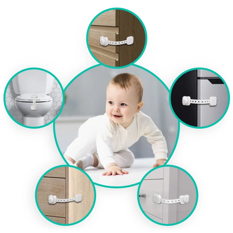 Предпазители за шкафове, Комплект от 6 броя, 21.8 cm, Бял, Ricokids