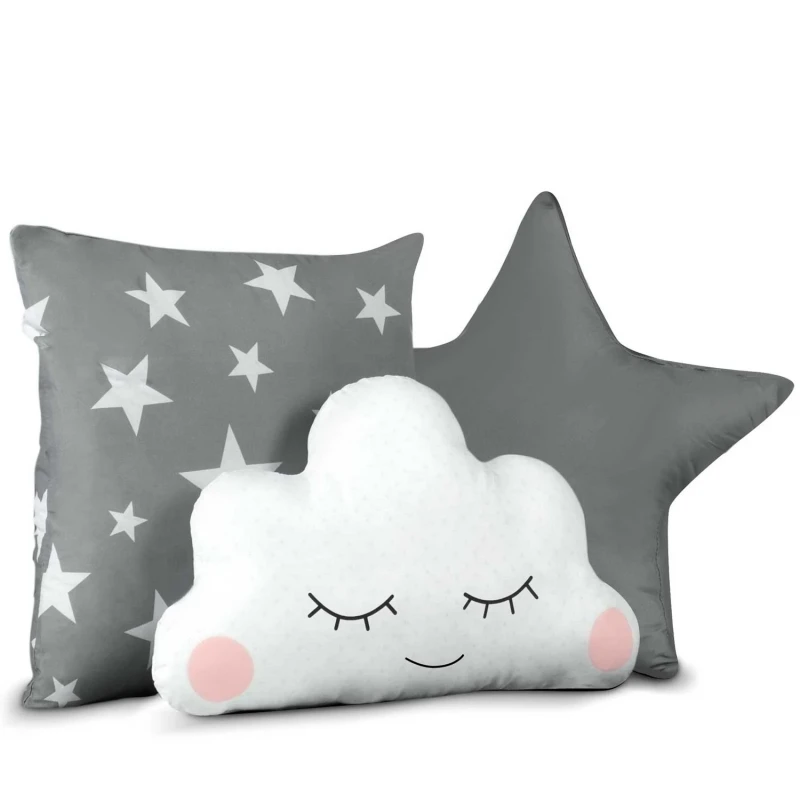 Палатка за игра със светлини, Форма Иглу, Сиво със звезди