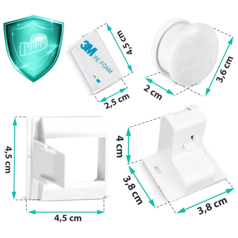 Предпазители за шкаф с магнит, Комплект 4 броя, Ricokids