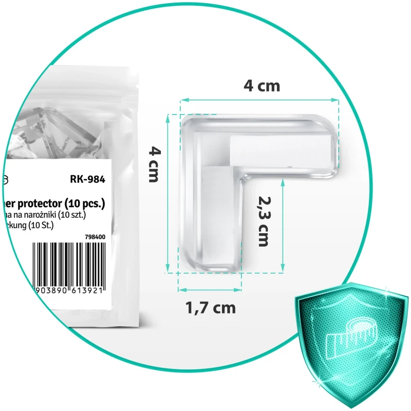 Силиконови протектори за ъгли Ricokids, 10 броя