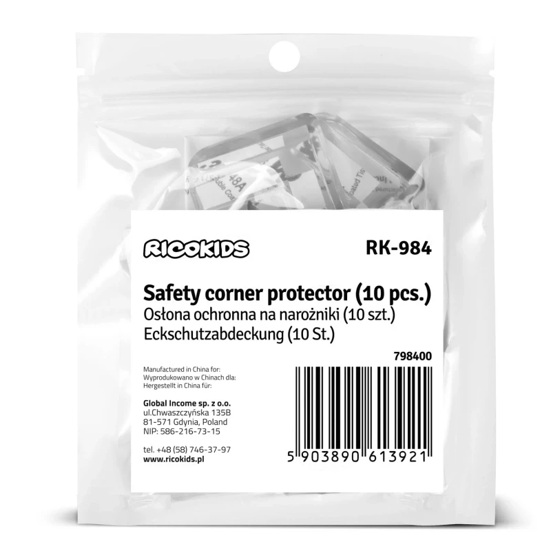 Силиконови протектори за ъгли Ricokids, 10 броя