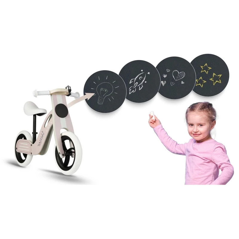 Дървено колело за баланс в светлорозово, Ricokids