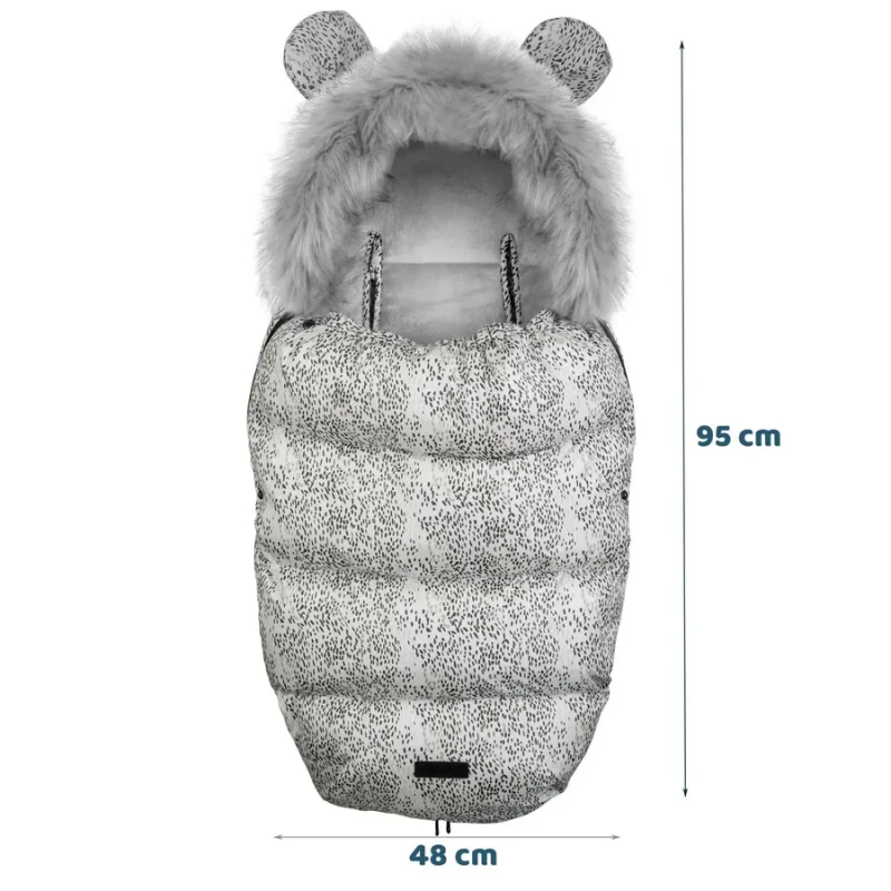 Универсален чувал за количка Ricokids, Сиво-бял, 95 х 48 cm