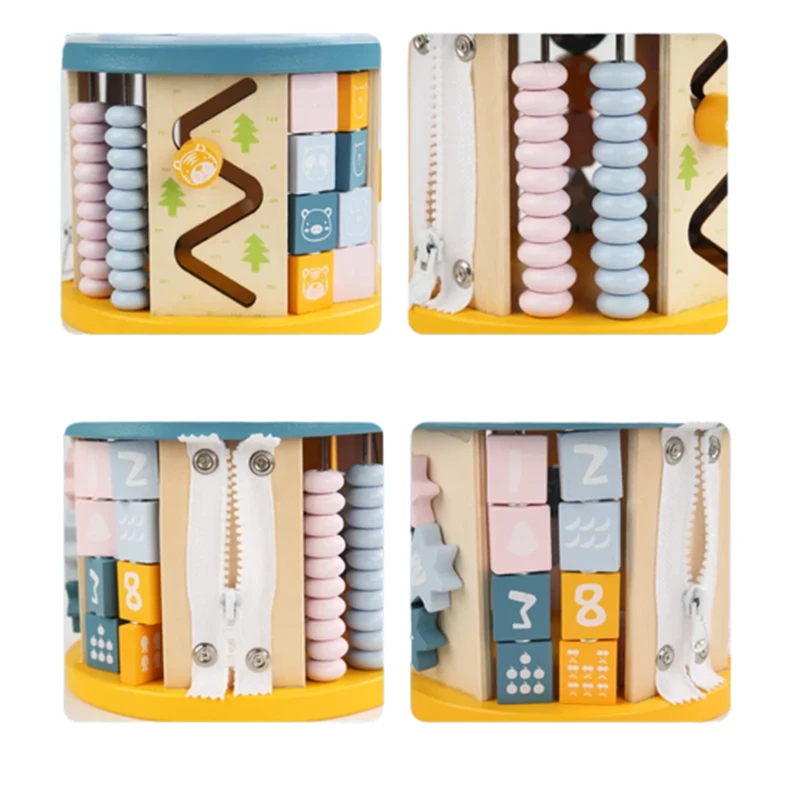 Дидактически куб с 11 активности, Многоцветен, Образователен, Детски