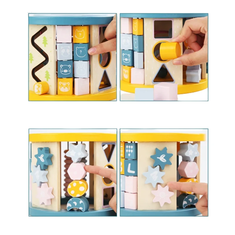 Дидактически куб с 11 активности, Многоцветен, Образователен, Детски