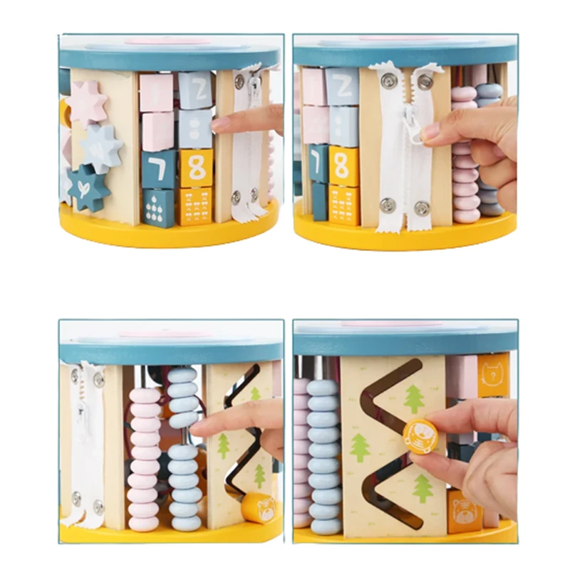 Дидактически куб с 11 активности, Многоцветен, Образователен, Детски