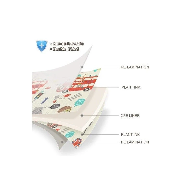 Детски килим за игра Ricokids, Горски животни, Лондон, 180 х 200 х 1