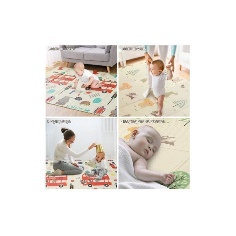 Детски килим за игра Ricokids, Горски животни, Лондон, 180 х 200 х 1