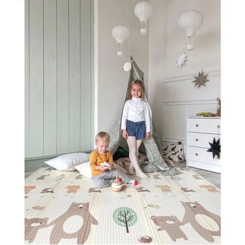 Детски килим за игра Ricokids, Горски животни, Лондон, 180 х 200 х 1