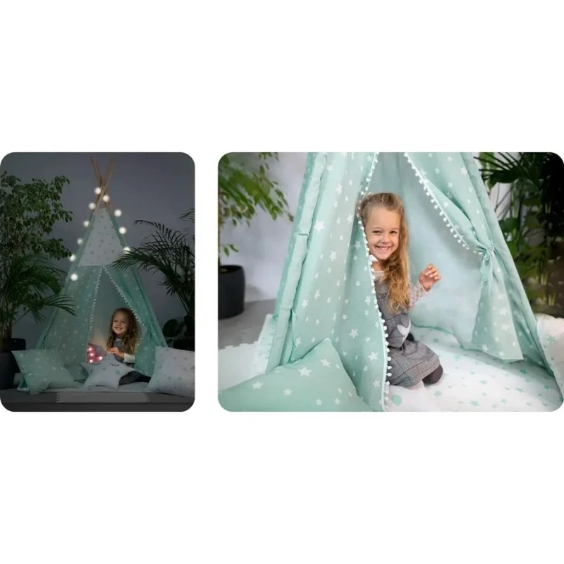 Детска палатка за игра Ricokids Модел Иглу, Цвят Мента