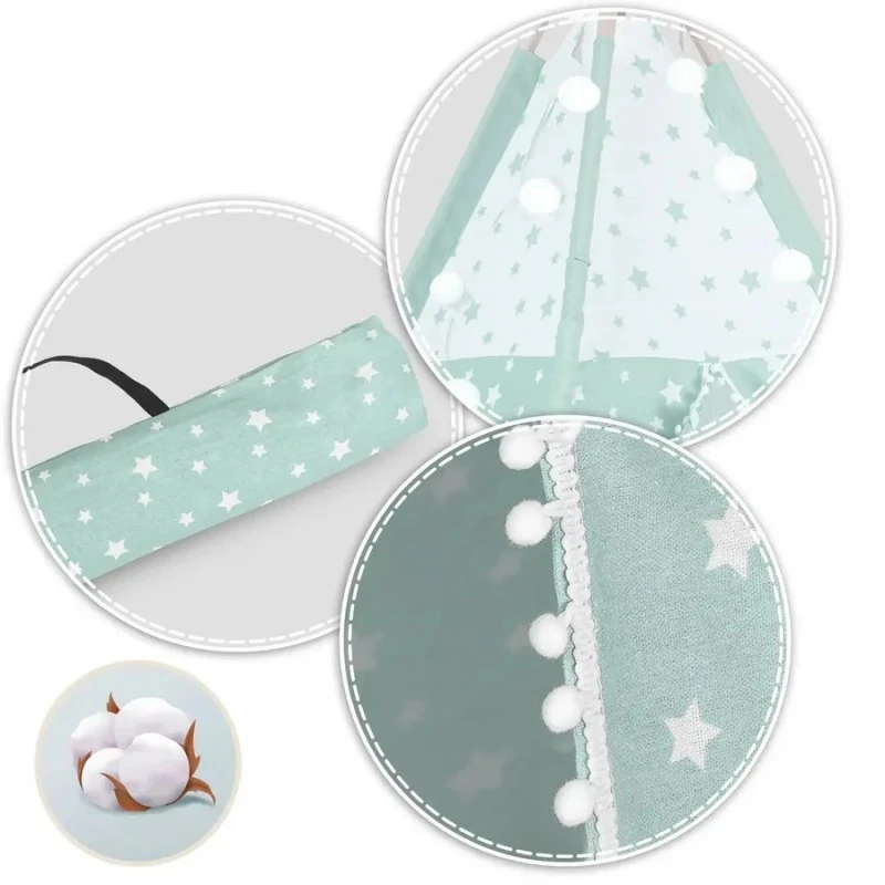 Детска палатка за игра Ricokids Модел Иглу, Цвят Мента