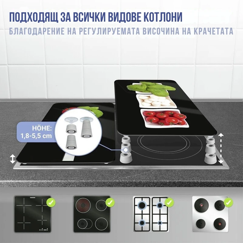 Стъклени плотове за котлони Wenko Капрезе, Универсални, 2 бр