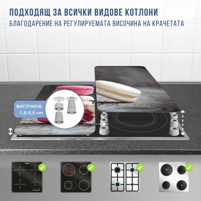 Стъклени плотове за котлони Wenko Френски макарони, Универсални, 2 бр.